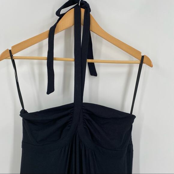 Bella James black halter dress with ruffle fringe bottom size large - Picture 3 of 8